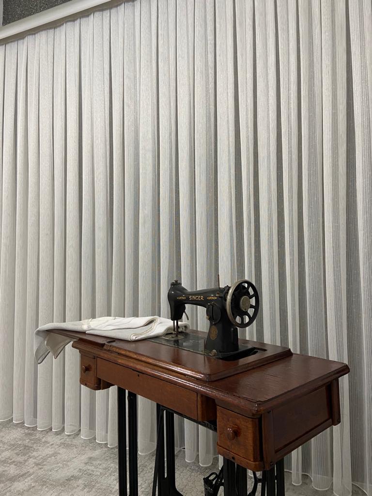 VP400 Simli Çelik Tül Perde Altın 1/2,5 Pile Ekru