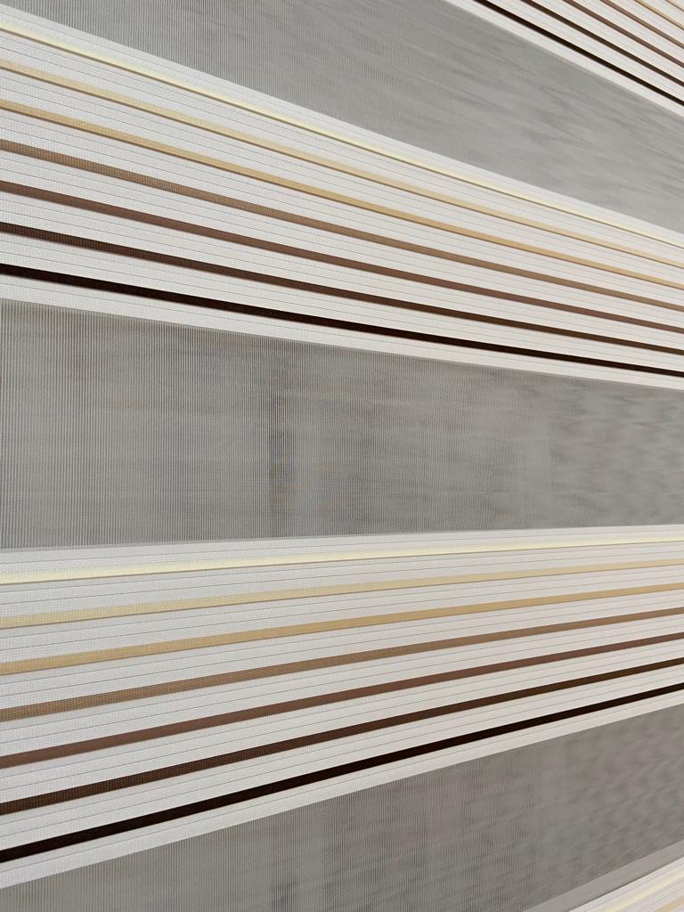 VP725 Renk Geçişli Pliseli Zebra Perde Sütlü Kahve Kahverengi