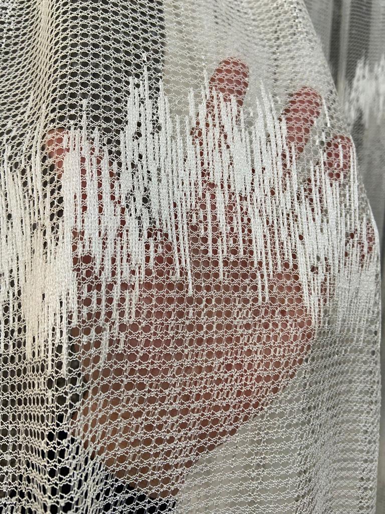VP410 Lüx Fantezi Örme Tül Perde 1/2,5 Pile Ekru