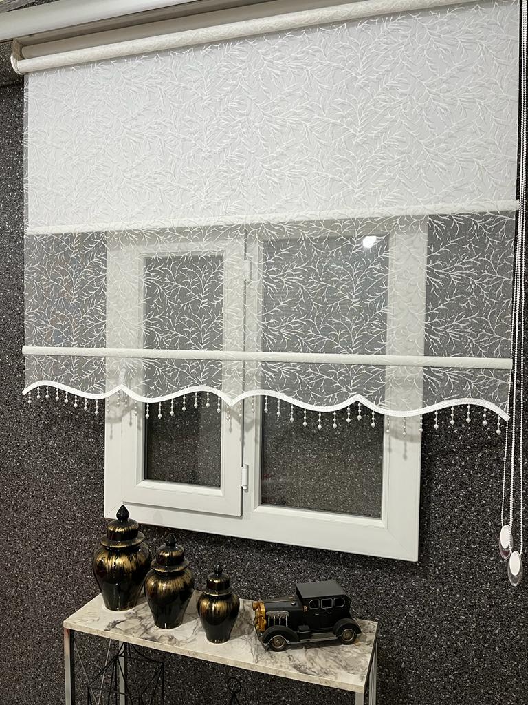 VP2013  DAL DESEN  BONCUKLU ÇİFTLİ SİSİTEM TÜL VE  STOR PERDE