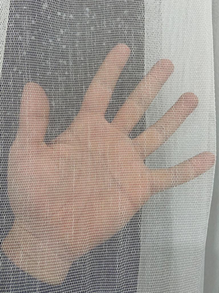 VP505 1. Kalite Kehribar Floş Tül Perde 1/2,5 Pile Ekru