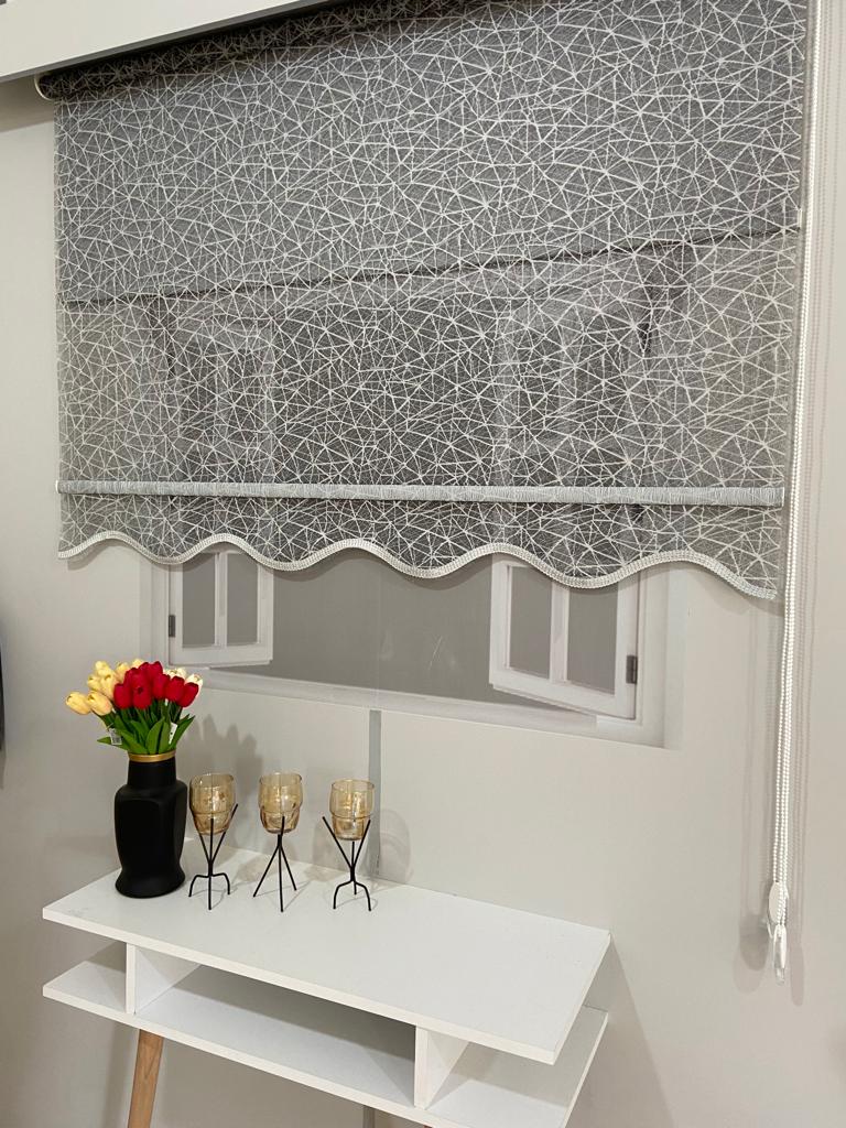 VP1921 Çift Mekanizmalı Tül ve Stor Perde Gri