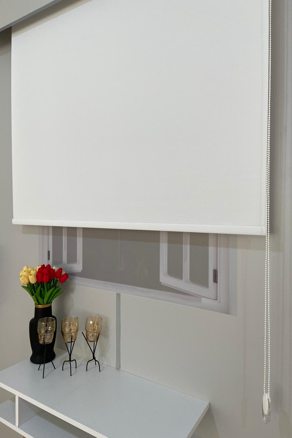 VP2500 Mat Kalın Stor Perde Beyaz