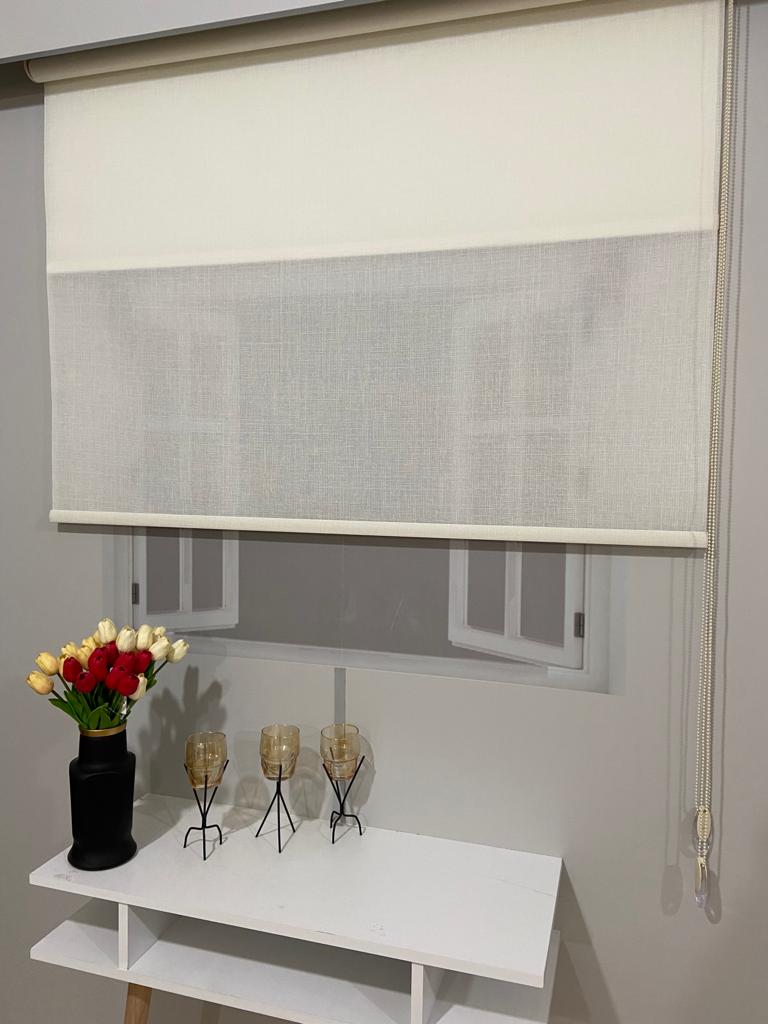  VOLPER VP1085 Çift Mekanizmalı Tül ve Stor Perde Ekru Krem