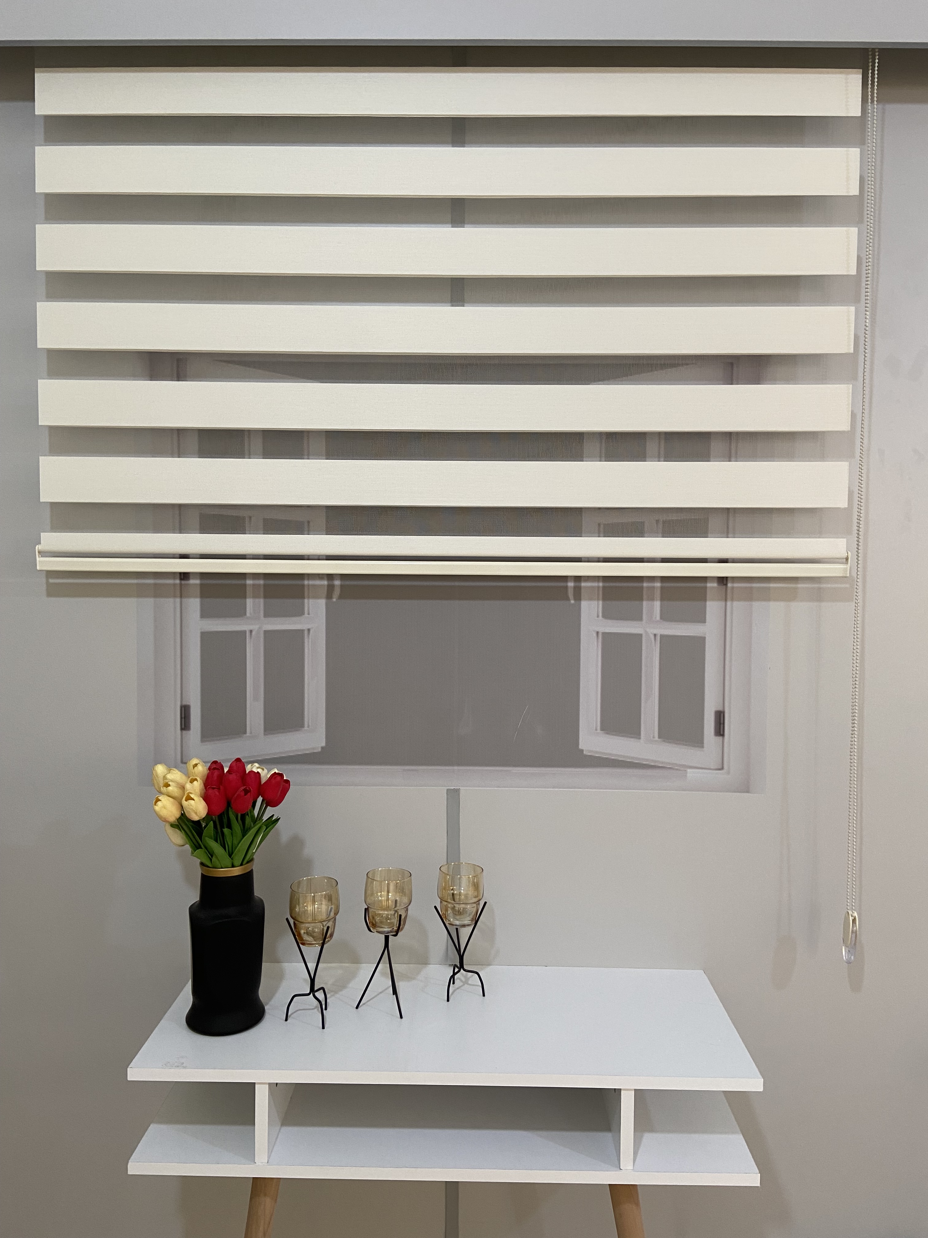 VP901 Düz Zebra Perde Ekru 