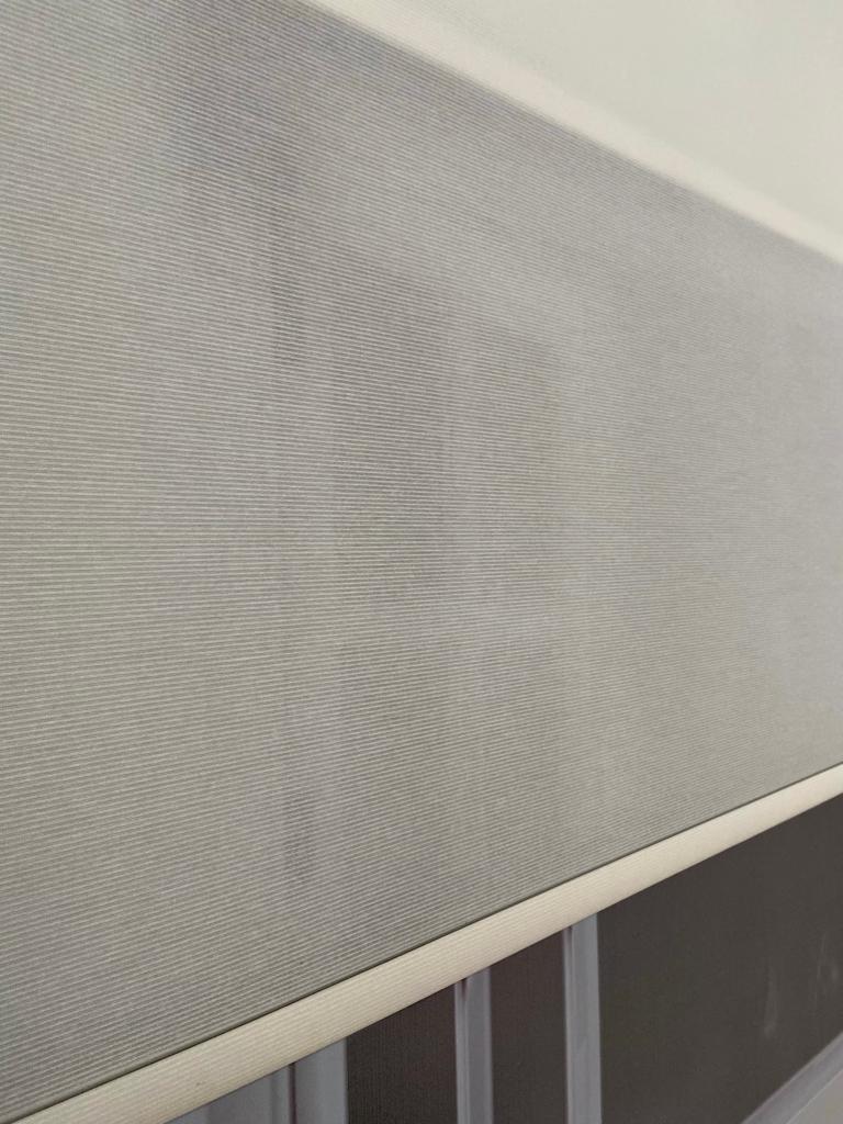 VP1090 Çizgili Çift Mekanizmalı Tül Ve Stor Perde Ekru