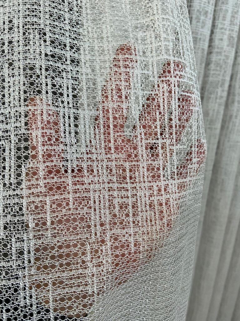 VP407 Lüx Fantezi Örme Tül Perde 1/2,5 Pile Ekru