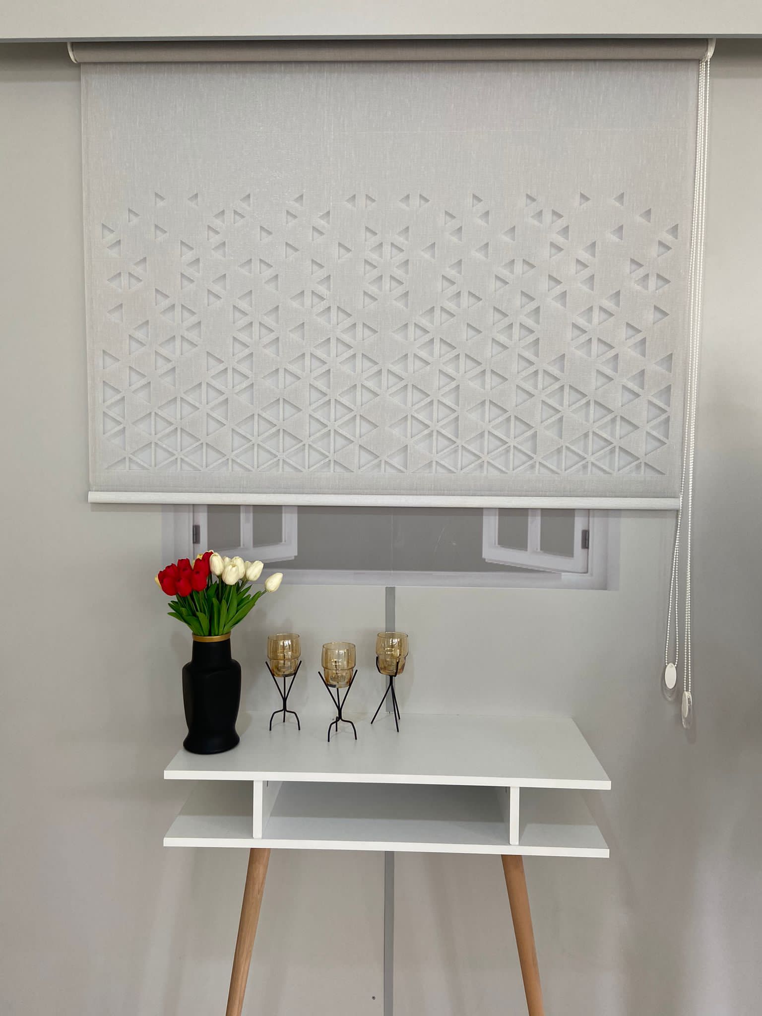 LZR1010 Çift Mekanizmalı Lazer Kesim Tül Ve Stor Perde Gri 