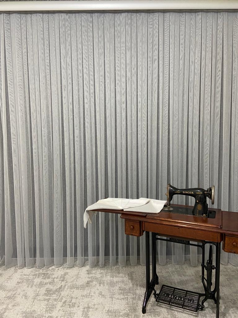 VP505 1. Kalite Kehribar Floş Tül Perde 1/2,5 Pile Gri