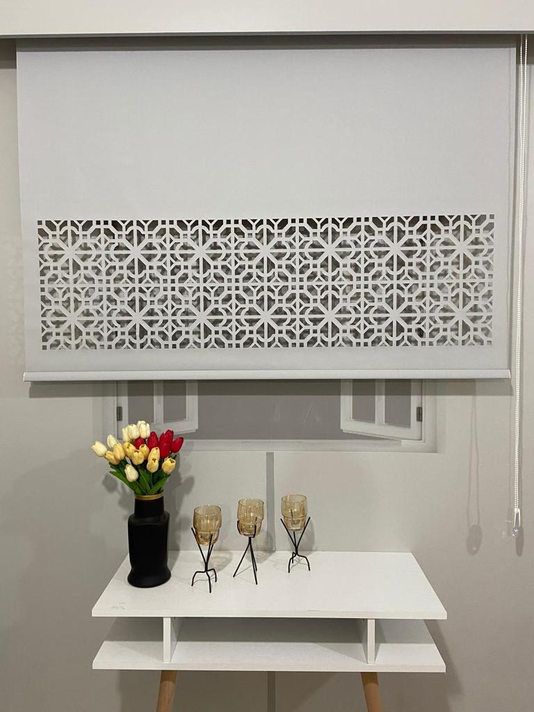 LZR309 Lazer Kesim Stor Perde Gri