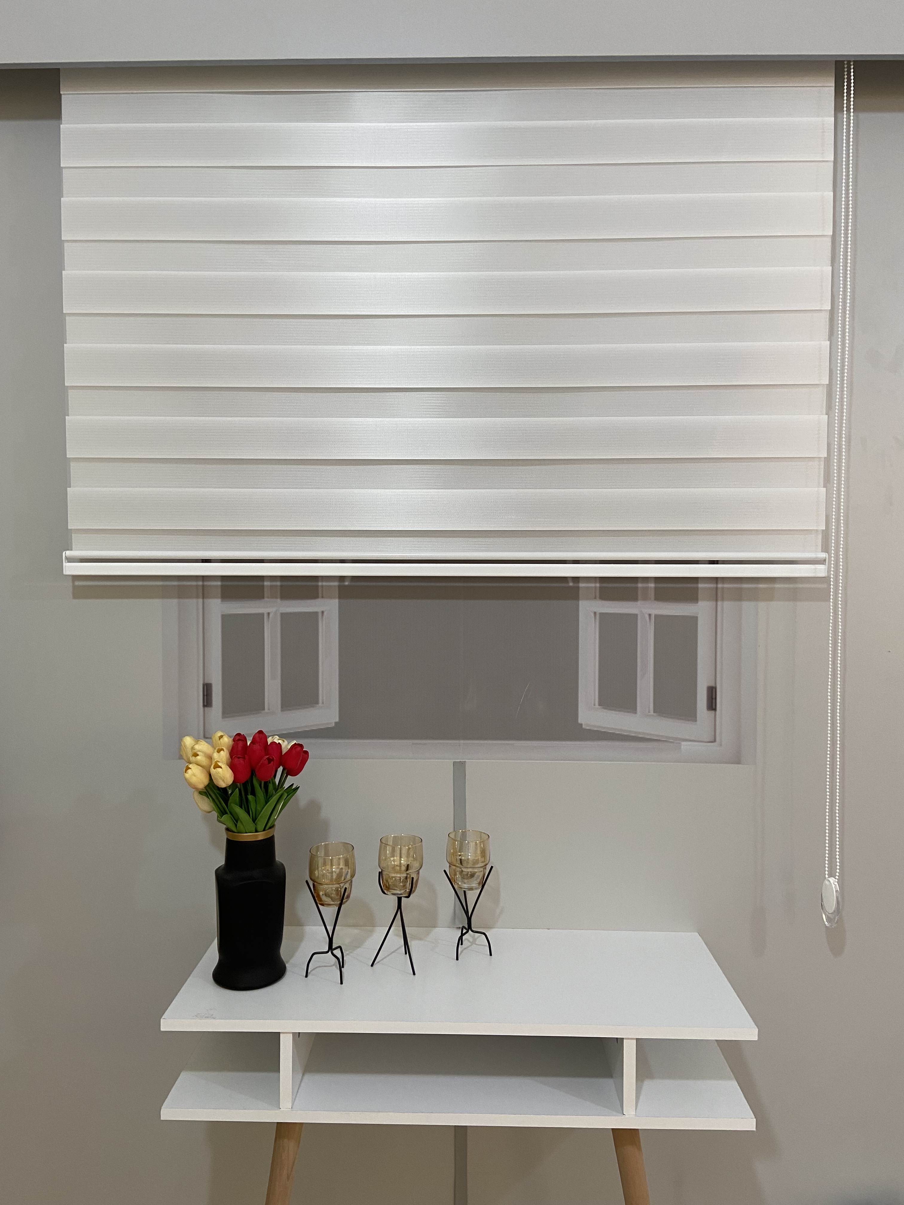 VP900 Düz Zebra Perde Beyaz 