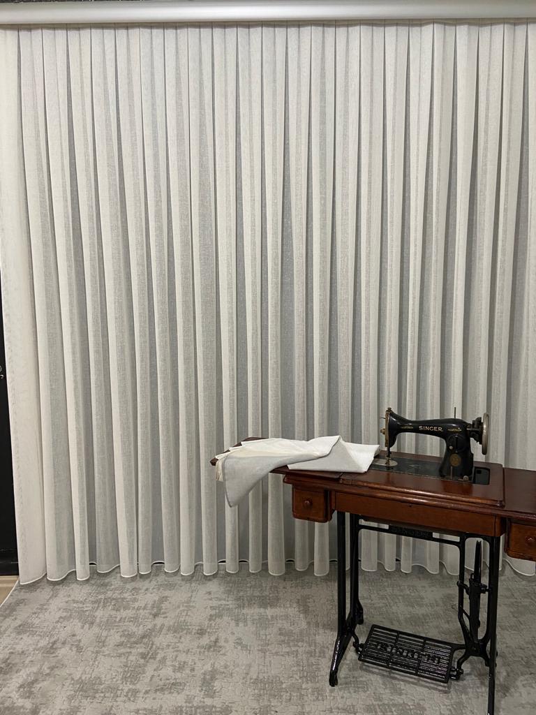 VP504 1. Kalite Foldet Keten Tül Perde 1/2,5 Pile Krem