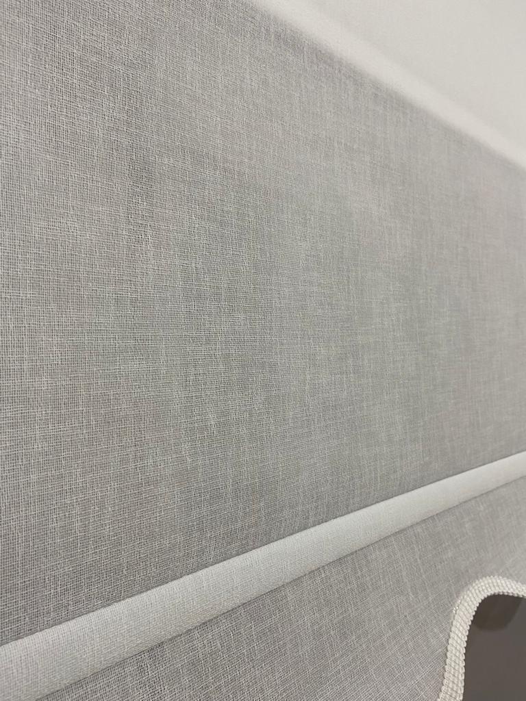 VP1660 Çift Mekanizmalı Tül Ve Stor Perde Beyaz Naturel Keten Etek Dilimli